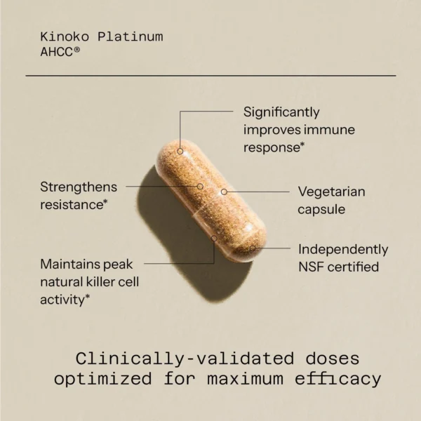 کپسول ای اچ سی سی پلاتینیوم 750 AHCC Kinoko Platinum - Image 3